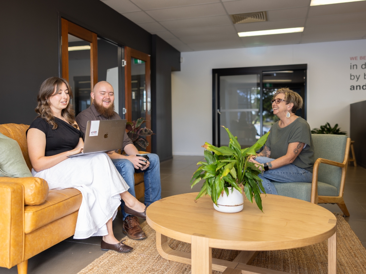 Chilli team in a client meeting at the Birtinya office